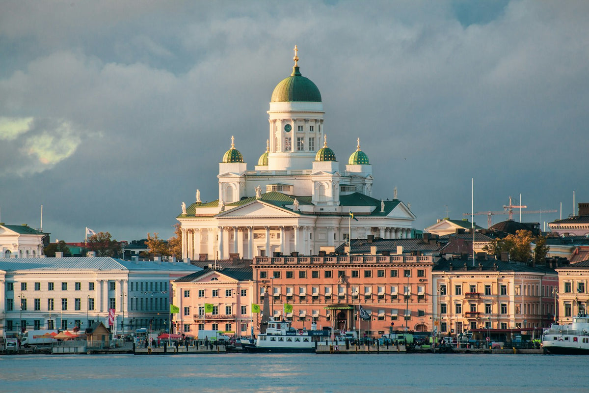 Catedral de Helsinki al atardecer