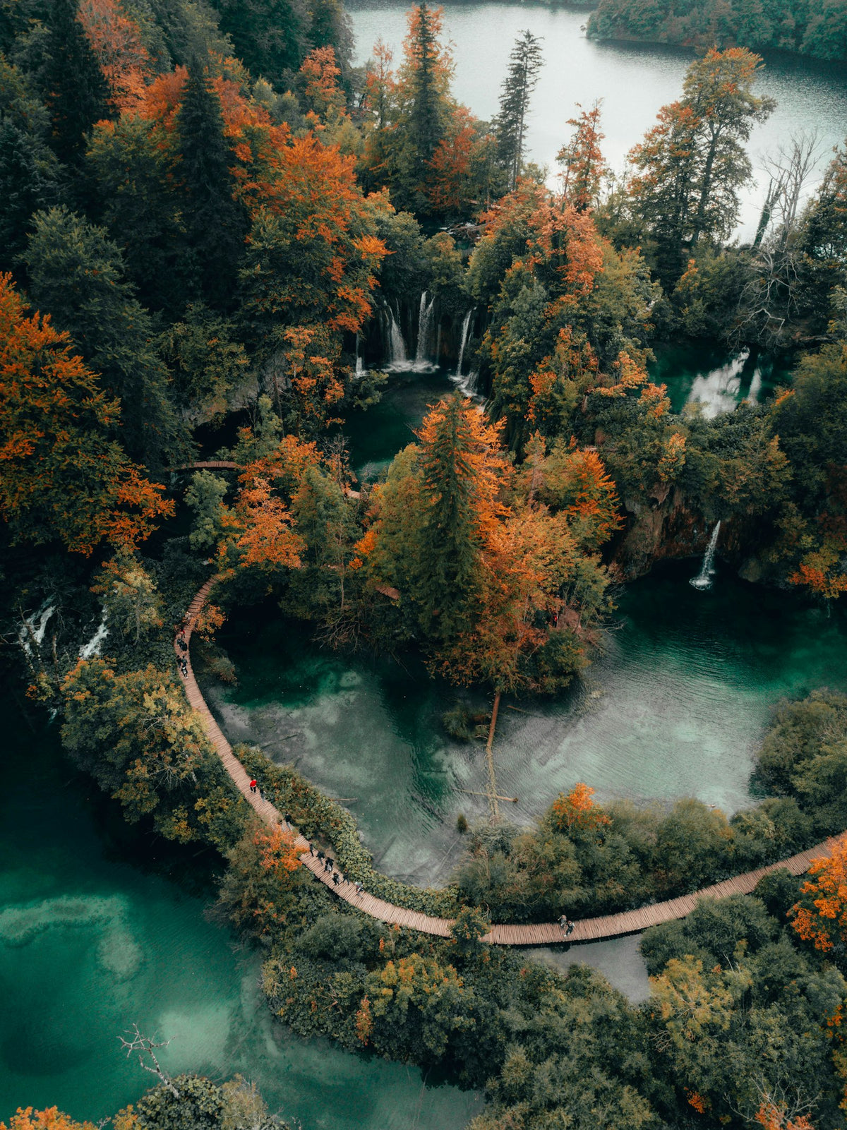Pasarelas de madera en los lagos de Plitvice