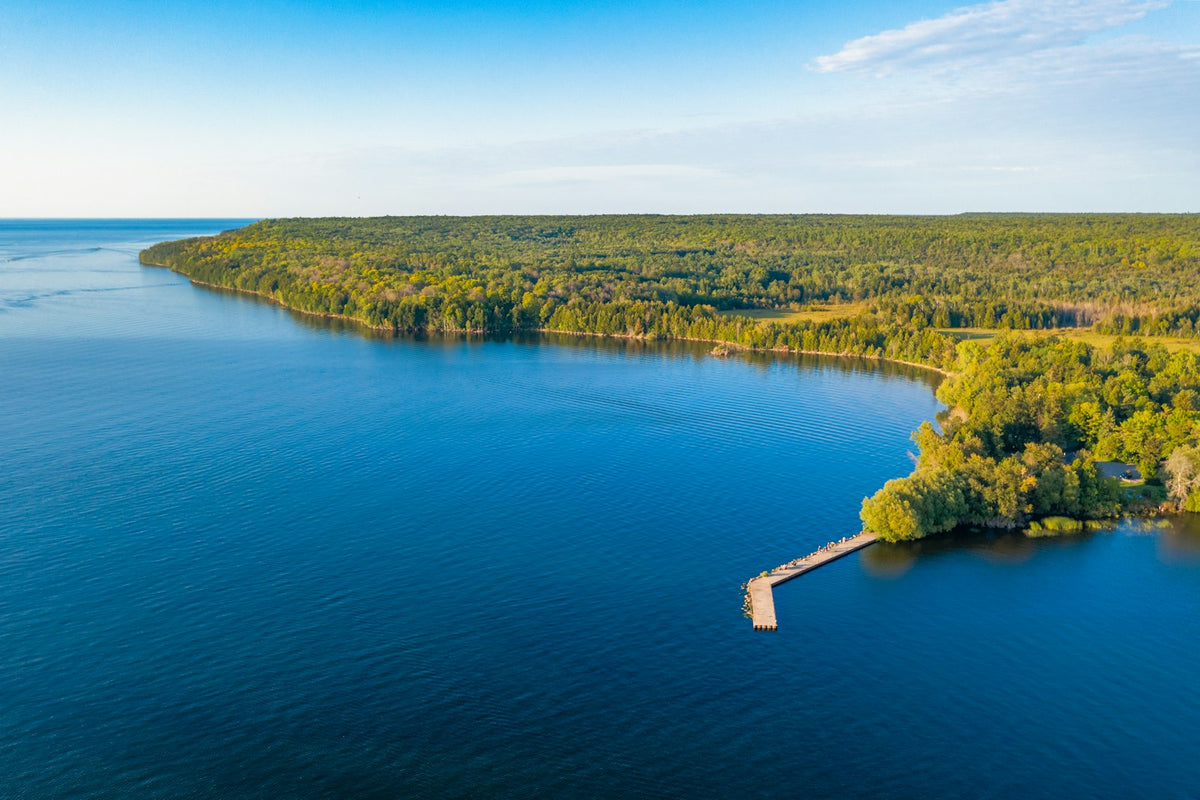 Bosques y lago Michigan en Door County