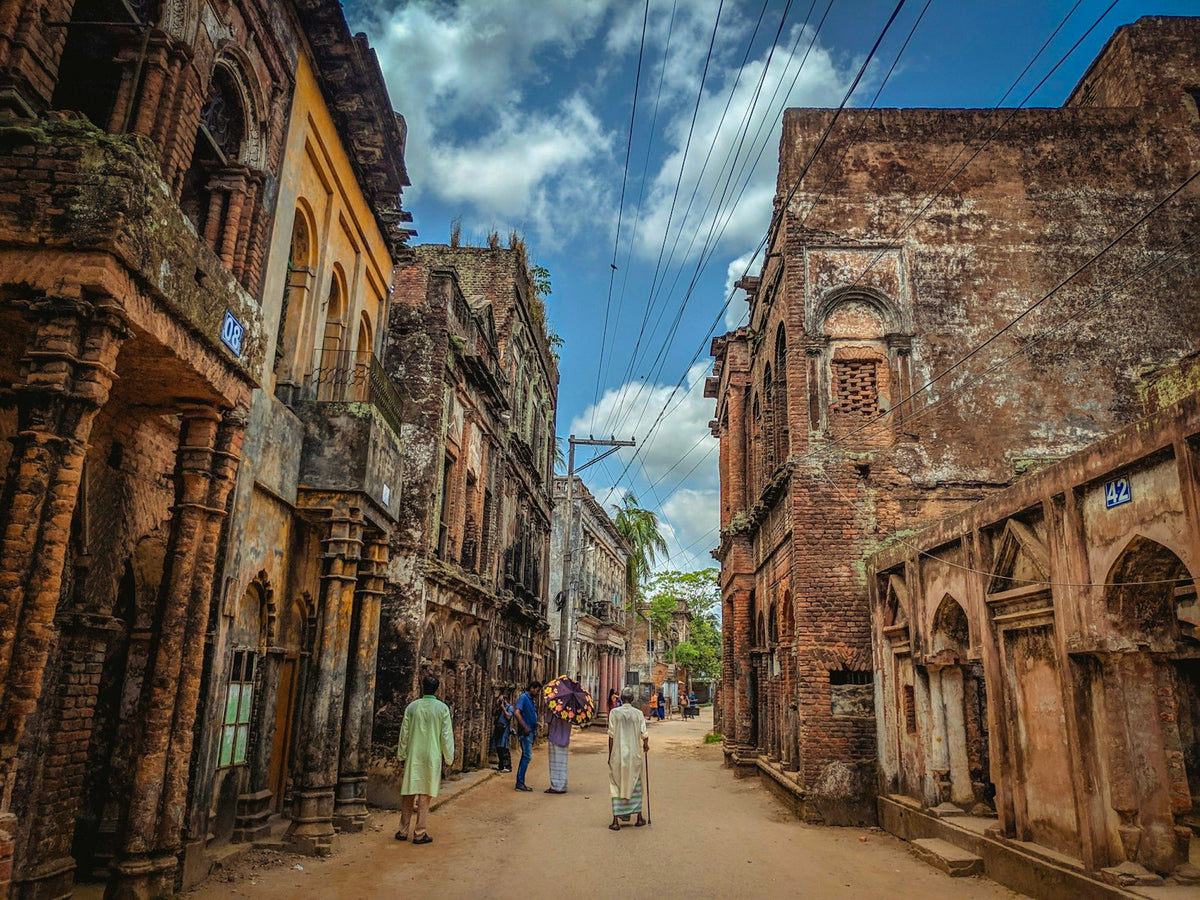 Calle y edificios de Bangladés