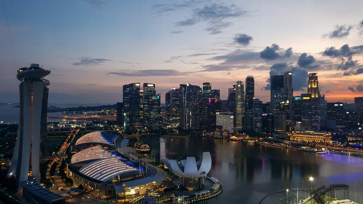 Skyline de Singapur de noche