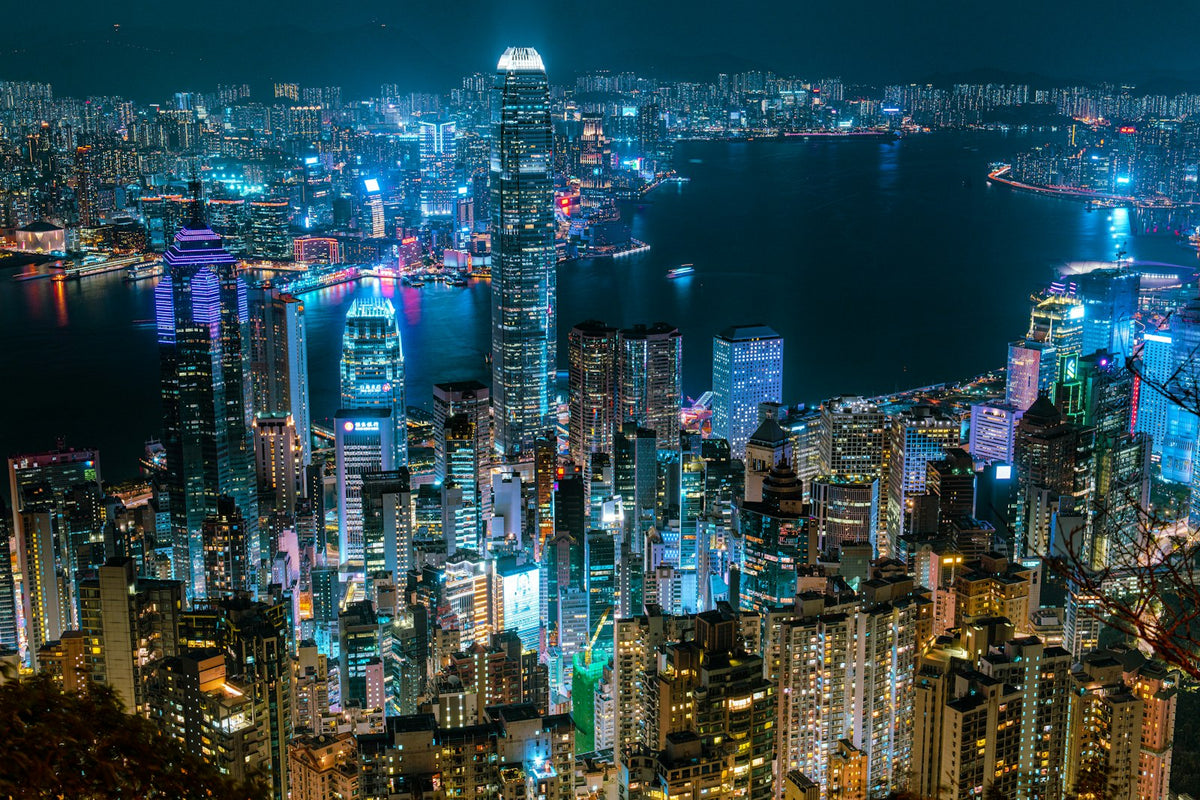 Skyline nocturno desde Victoria Peak