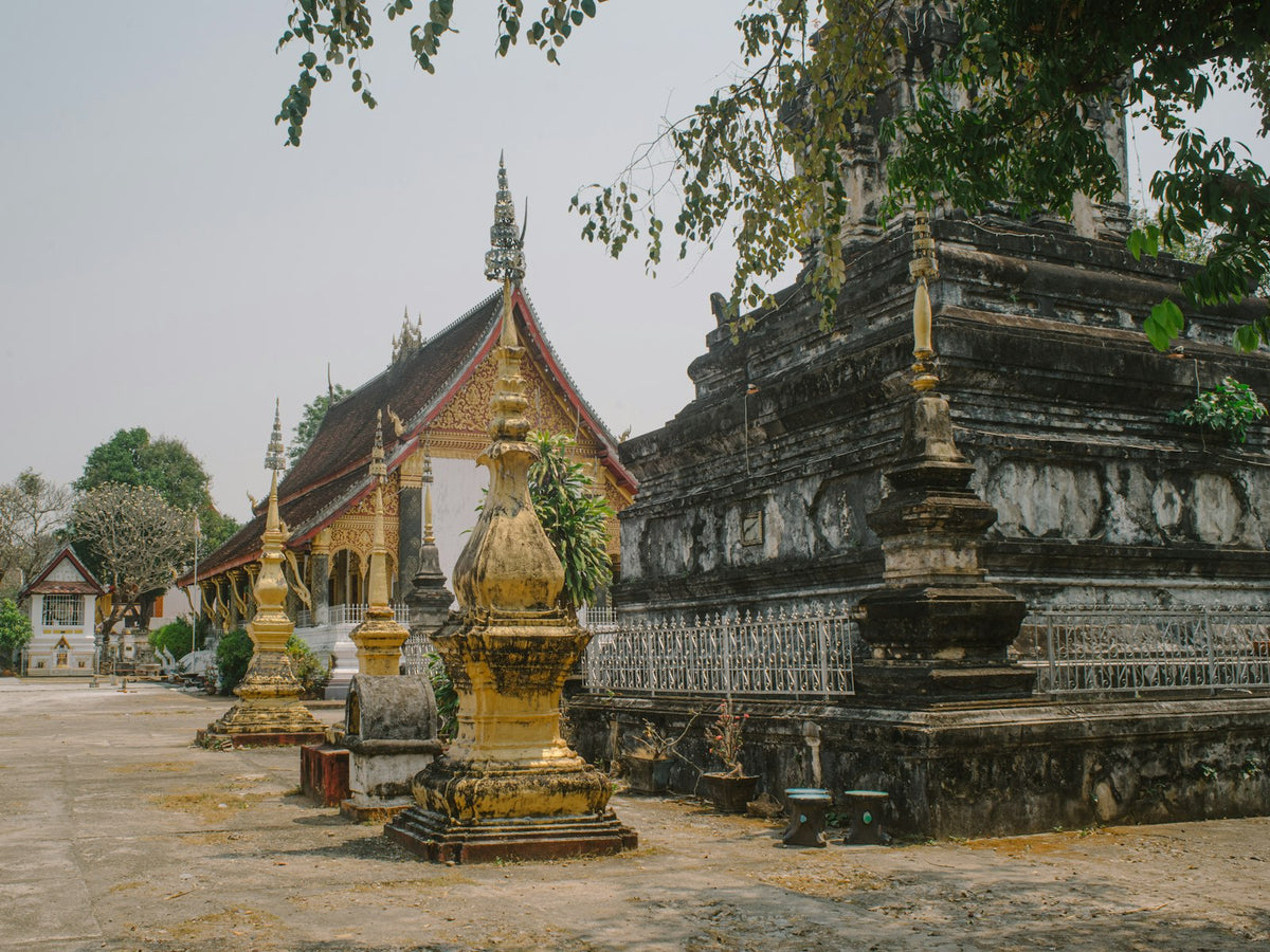 Calle de casas tradicionales en Luang Prabang