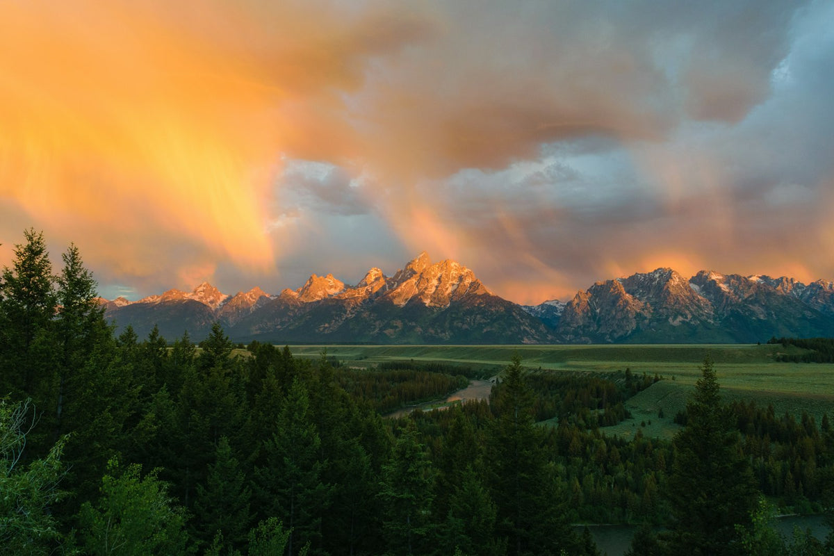 Grand Teton y el río Snake al atardecer
