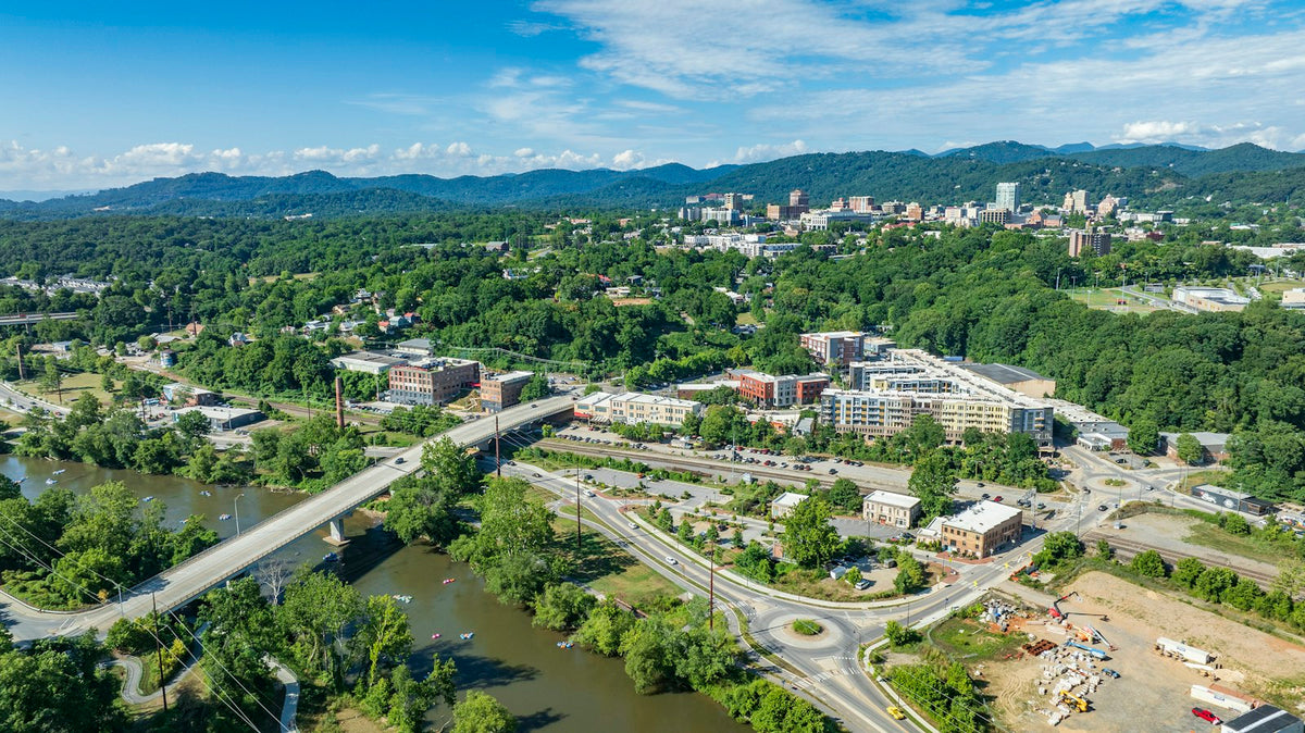 Vista aérea de Asheville